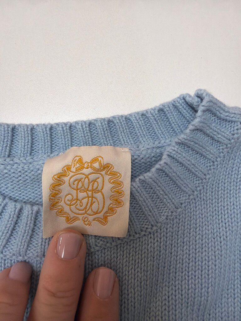 Blue Knit Sweater with Pocket
