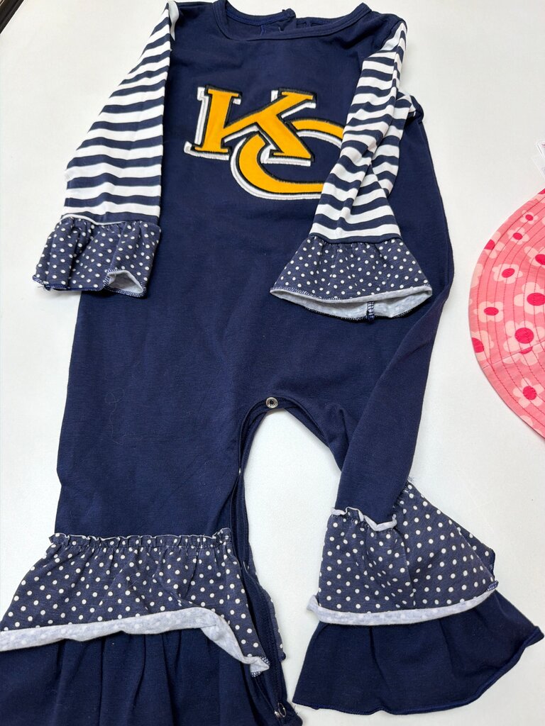 KC Brand Striped Sleeves Romper