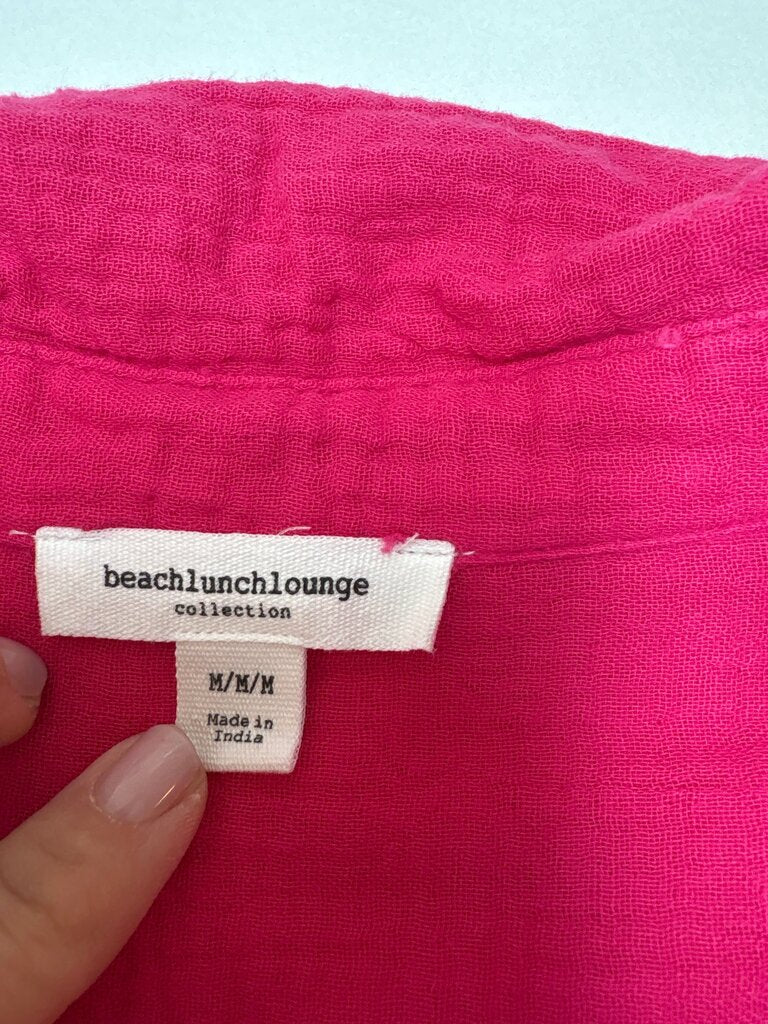 Beach Lunch Lounge Pink Button-Up Shirt