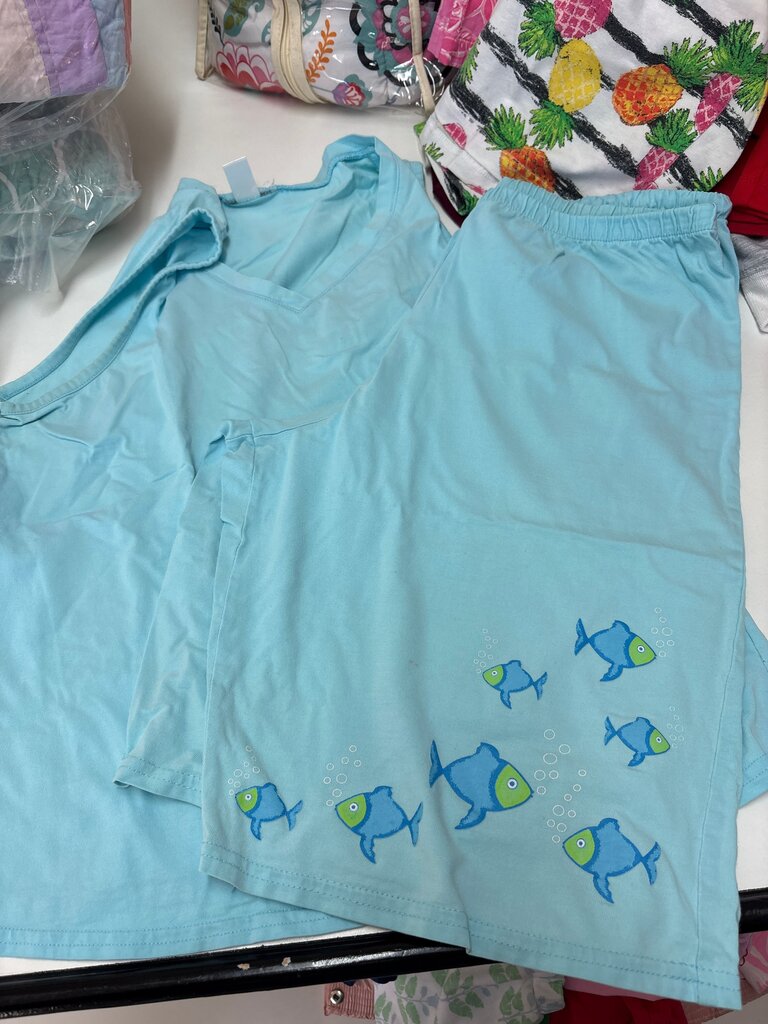 Kids' Blue Fish Print Pajama Set