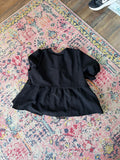 Black Puff Sleeve Top