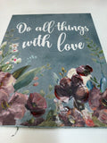 Floral Wall Art Plaque with Inspirational Quote