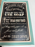 Bathroom Rules Framed Sign