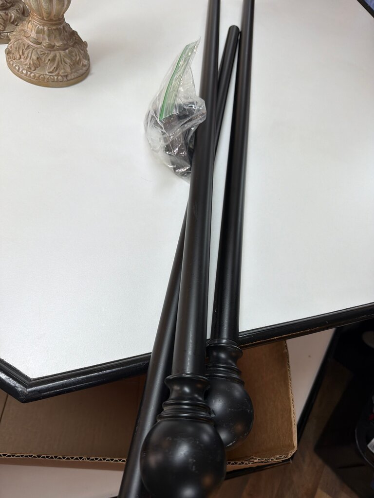 Black Curtain Rods with Finials