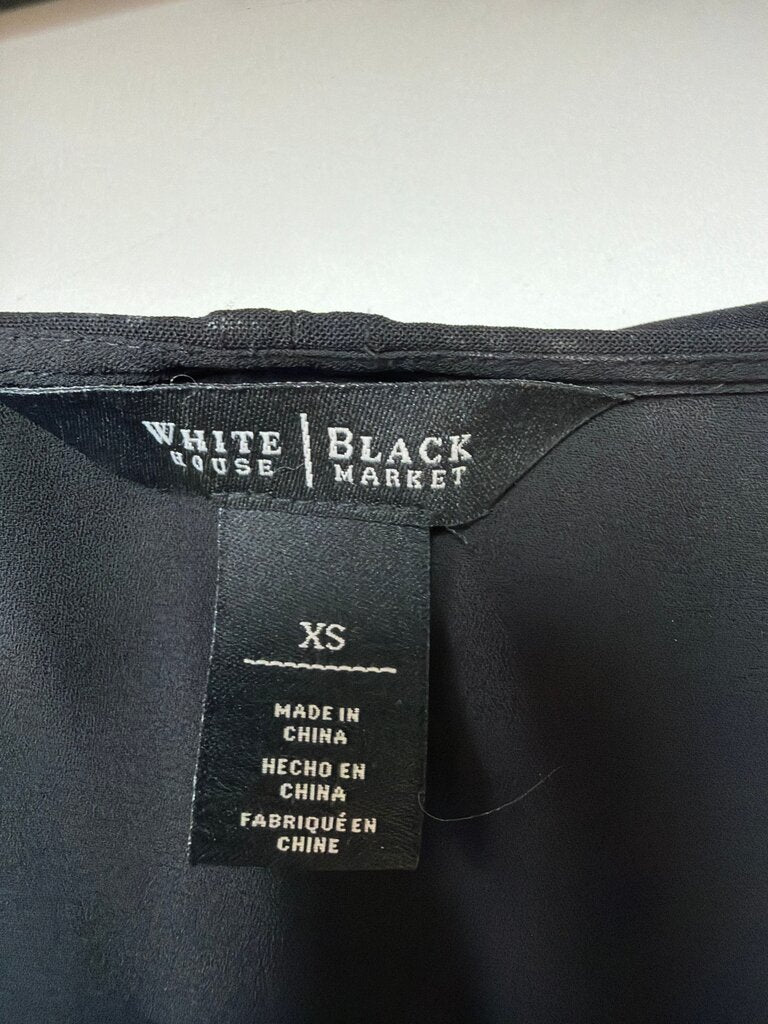 White House Black Market Black V-Neck Top