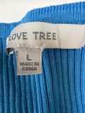 Love Tree Blue Ribbed Bodysuit