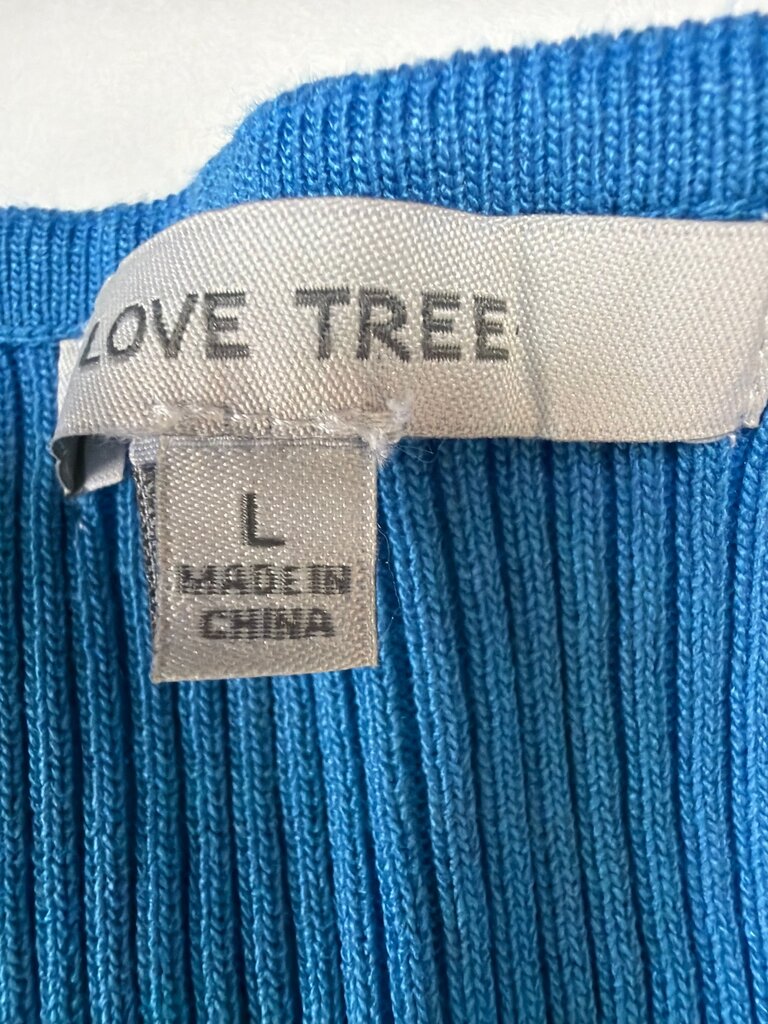 Love Tree Blue Ribbed Bodysuit