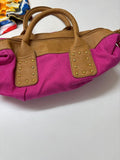 Pink Canvas Handbag with Studded Accents