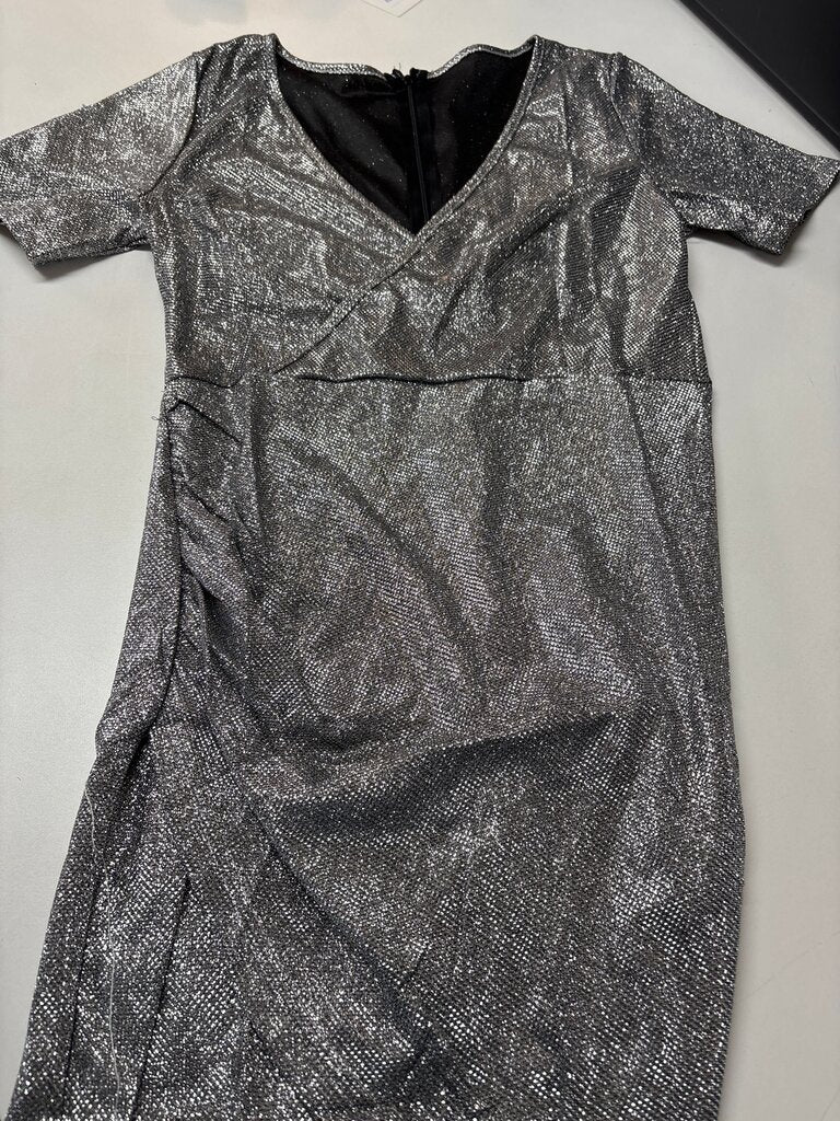 Shiny Silver Cocktail Dress