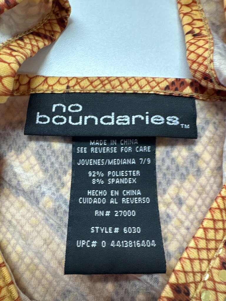 No Boundaries Women's Snakeskin Pattern Top