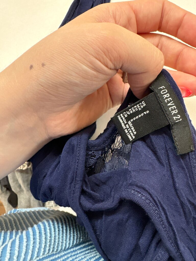 Forever 21 Navy Blue Lace Tank Top