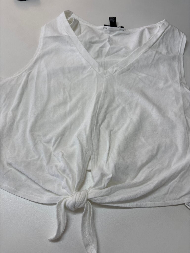 Forever 21 White Tie Front Tank Top