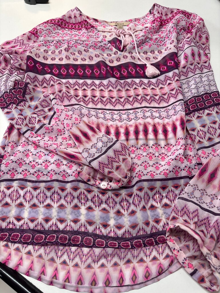 Decree Women's Pink Patterned Blouse