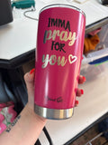 Blessed Girl Pink Tumbler with Prayer Design