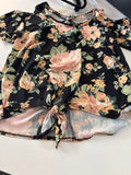 Floral Print Cold Shoulder Top