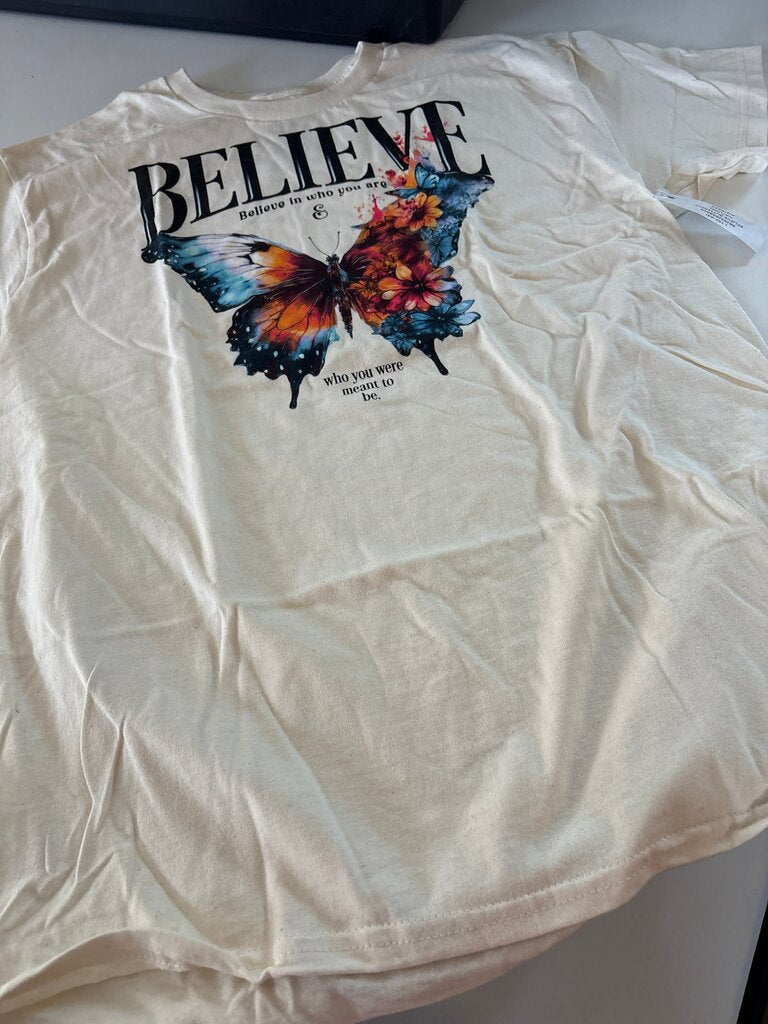 Believe Butterfly Graphic T-Shirt