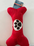 Squeaky Crinkle Dog Toy in Red
