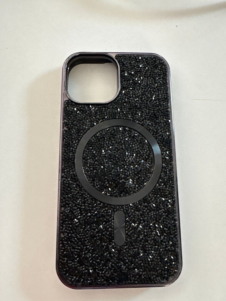 Black MagSafe iPhone Case with Glitter Design