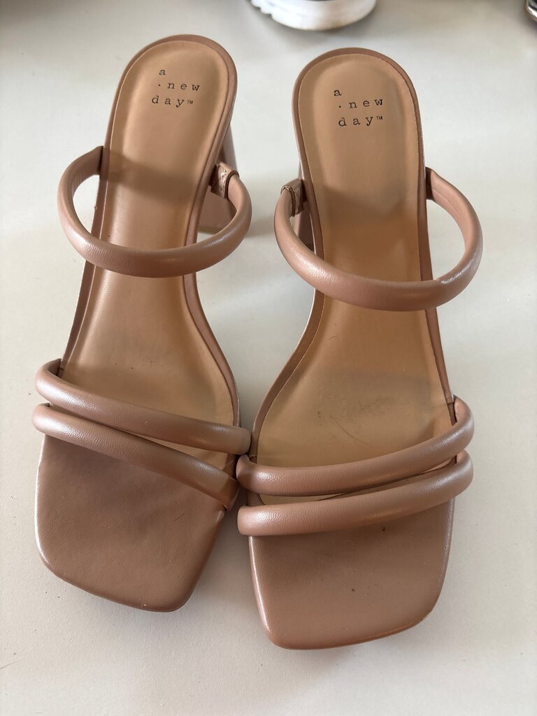 a new day Women's Square Toe Heeled Sandals