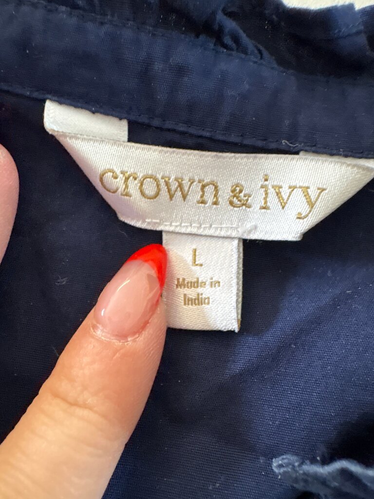 Crown & Ivy Navy Embroidered Tunic