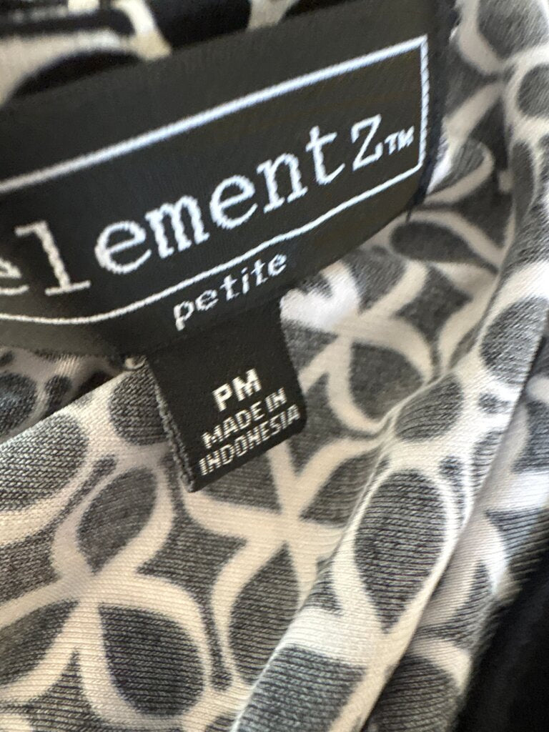 Elementz Petite Dress with Black and White Pattern