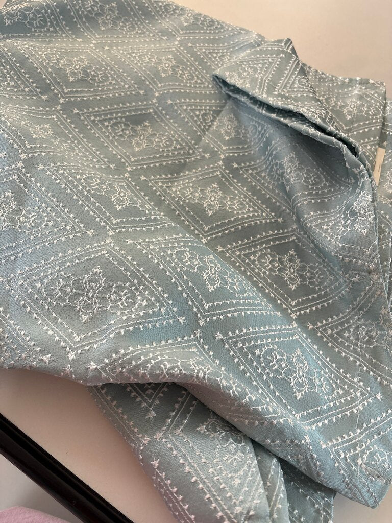 Light Blue Patterned Curtain