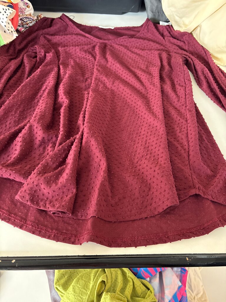 Rebel 10J Burgundy Soft Textured Top