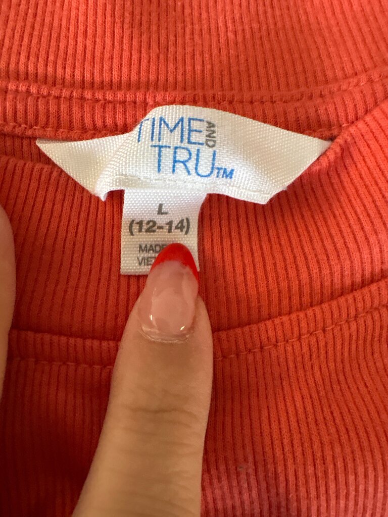 Time and Tru Girls' Ribbed Tee