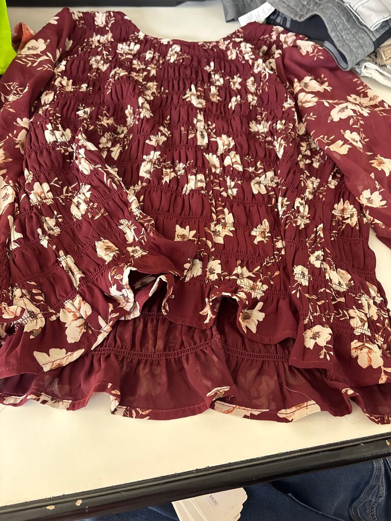 Maurices Floral Smocked Blouse