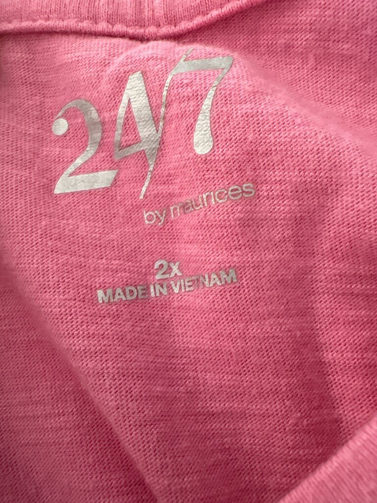 247 by Maurices Pink Striped Top