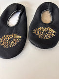 Black Leopard Print Slip-On Shoes