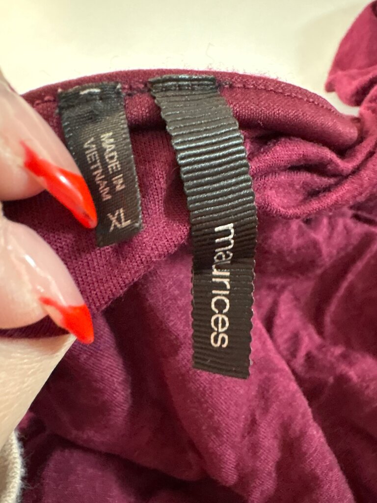 Maurices Burgundy Long Sleeve Top