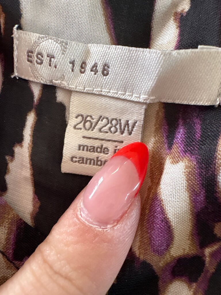 Plus Size 26/28W Women's Animal Print Top
