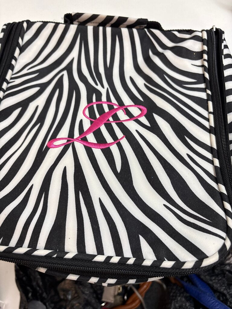 Zebra Print Cosmetic Bag with Monogram