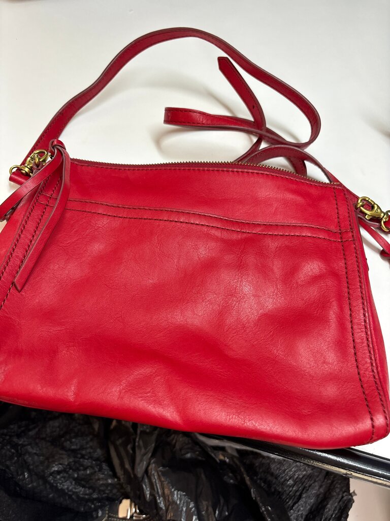 Fossil Red Leather Crossbody Bag