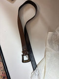 Brown and Black Leather Belt