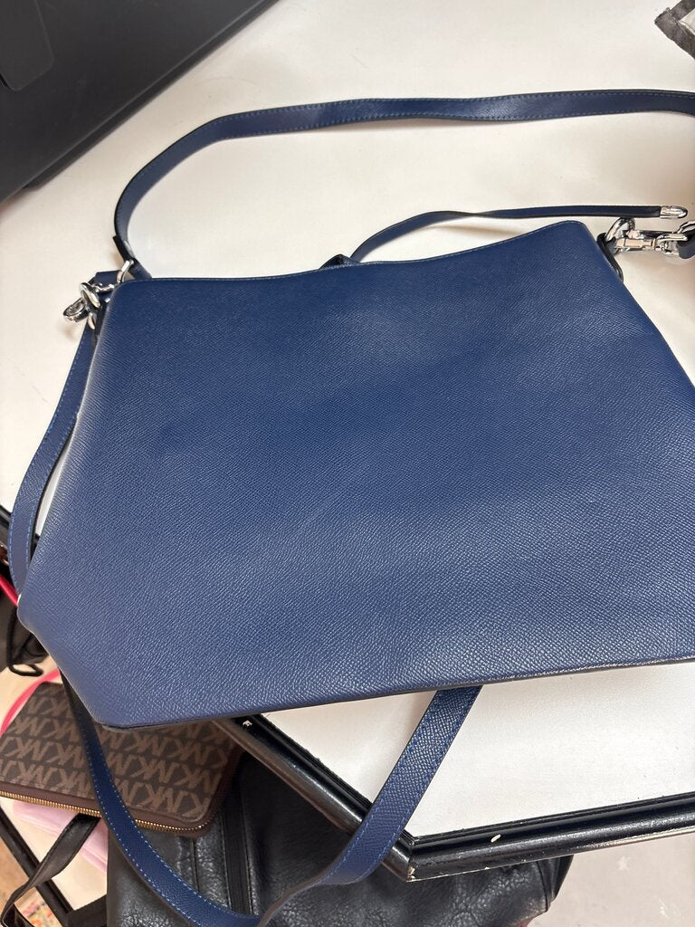 Blue Leather Crossbody Bag