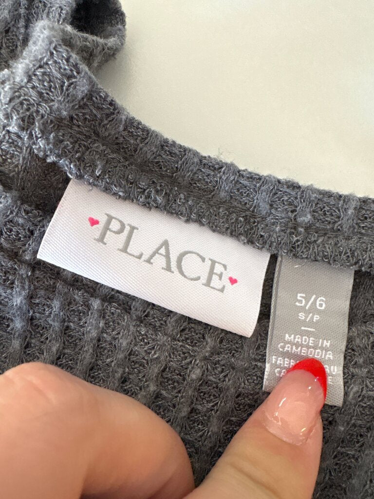 Gray Long Sleeve Layered Top