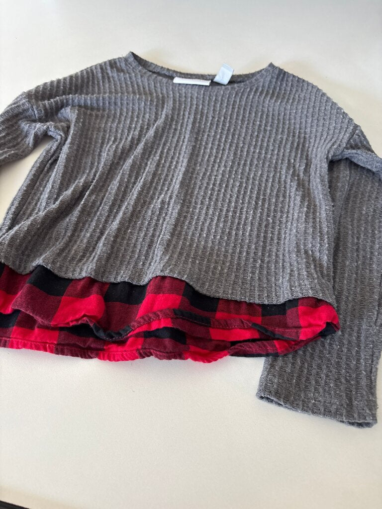 Gray Long Sleeve Layered Top
