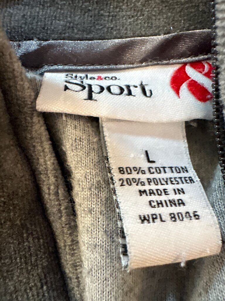 Style & Co. Sport Gray Zip-Up Jacket