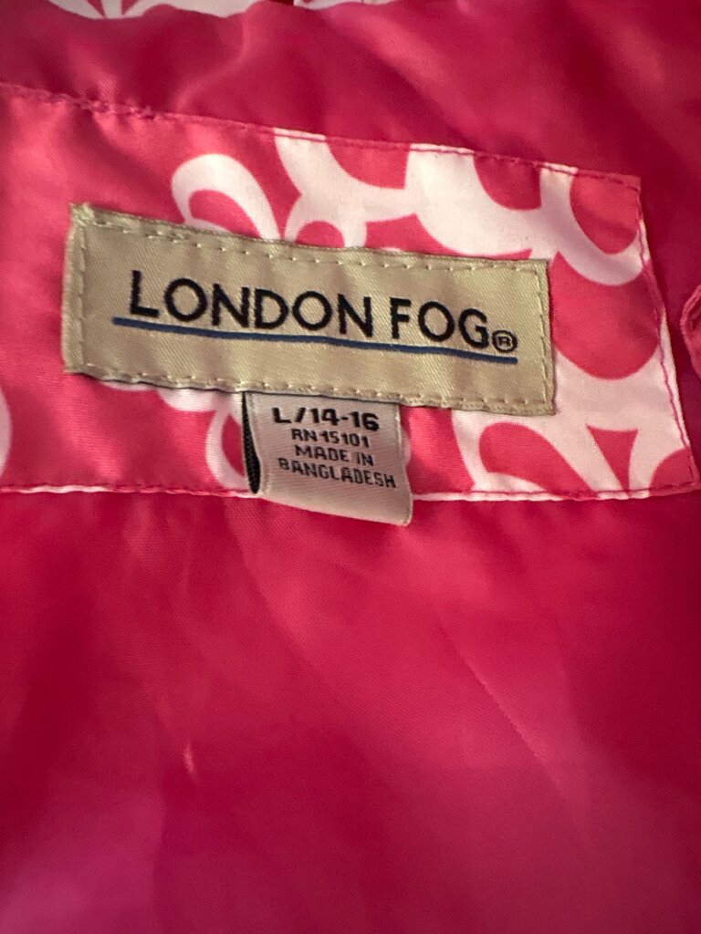 London Fog Pink Floral Rain Jacket