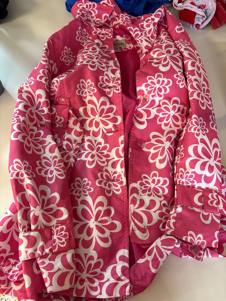 London Fog Pink Floral Rain Jacket