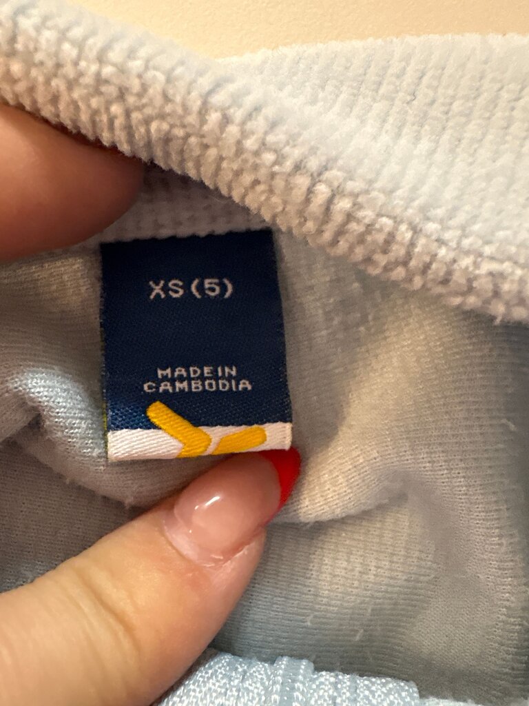 Light Blue Zip-Up Long Sleeve Top