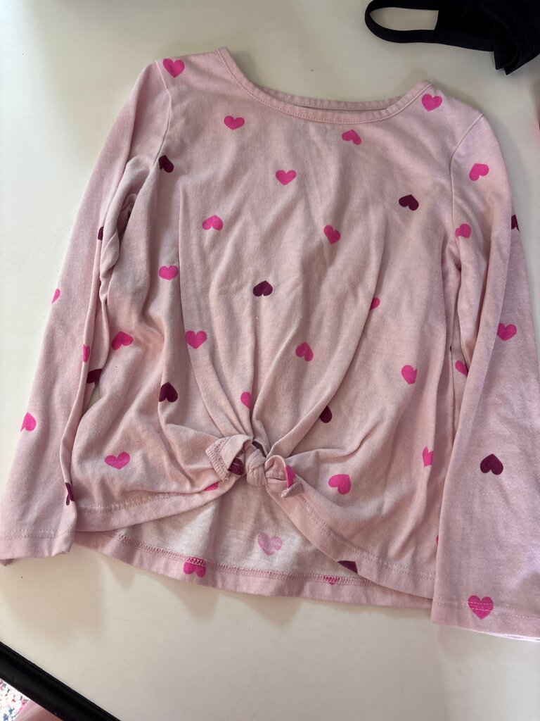 Okie Dokie Pink Heart Print Long Sleeve Top
