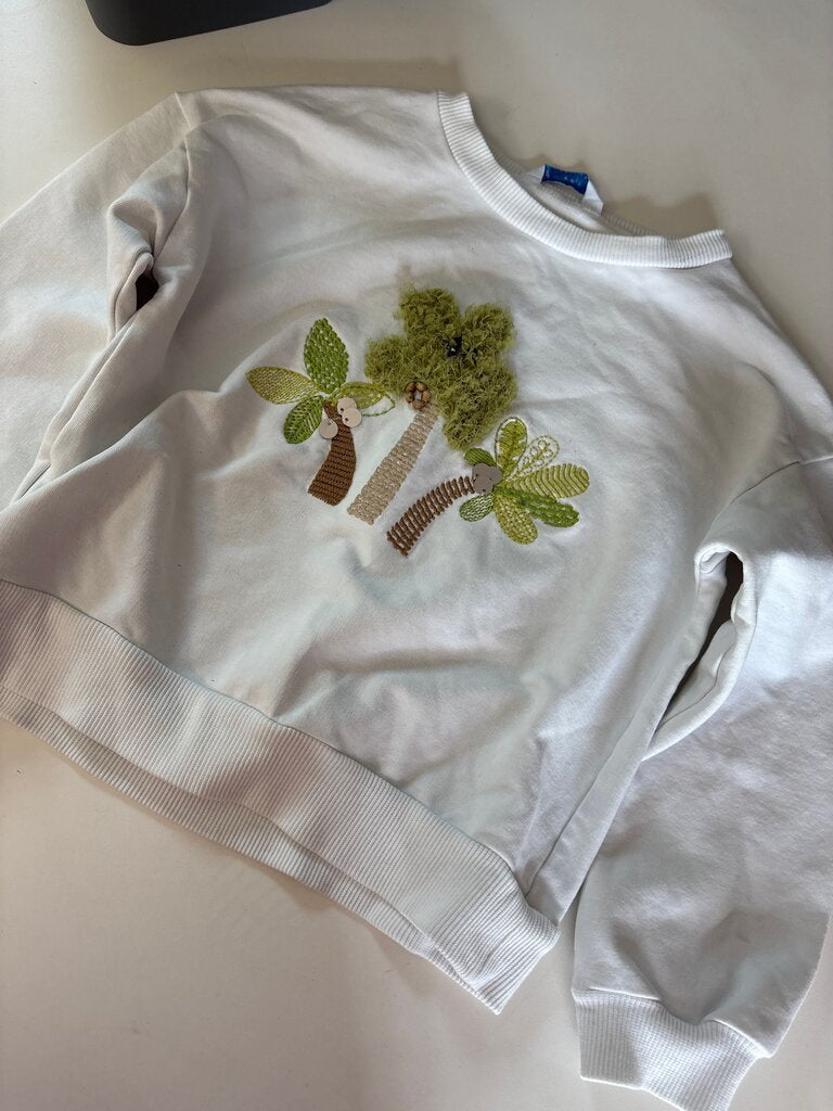 Mayoral Girls' White Tree Design Sweatshirt