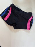 Black Athletic Shorts with Colorful Stripes