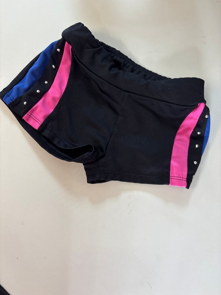 Black Athletic Shorts with Colorful Stripes