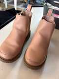 Pink Leather Ankle Boots