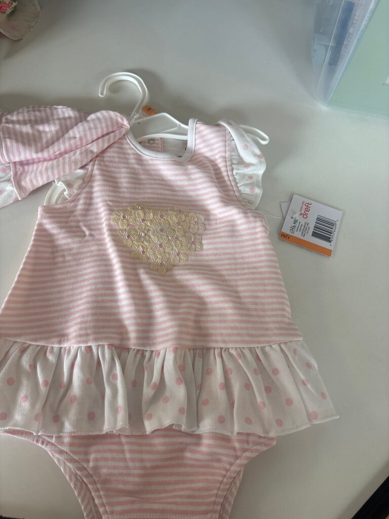 Pink Striped Ruffle Baby Bodysuit