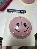 Wireless Pink Smiley Face Mouse